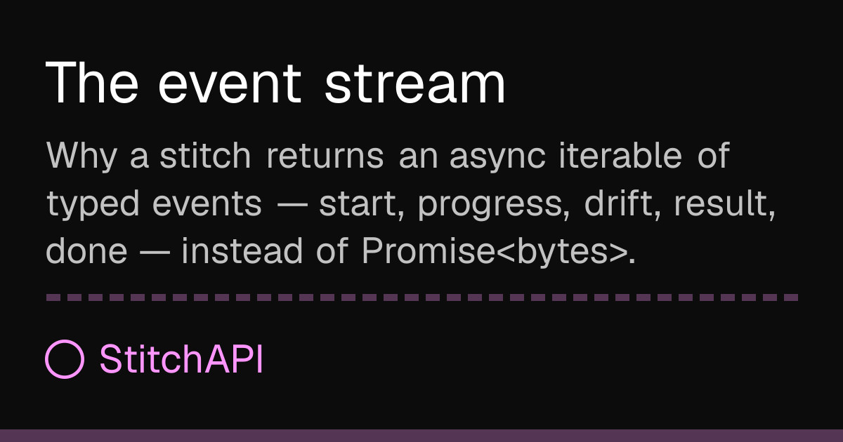The event stream — StitchAPI