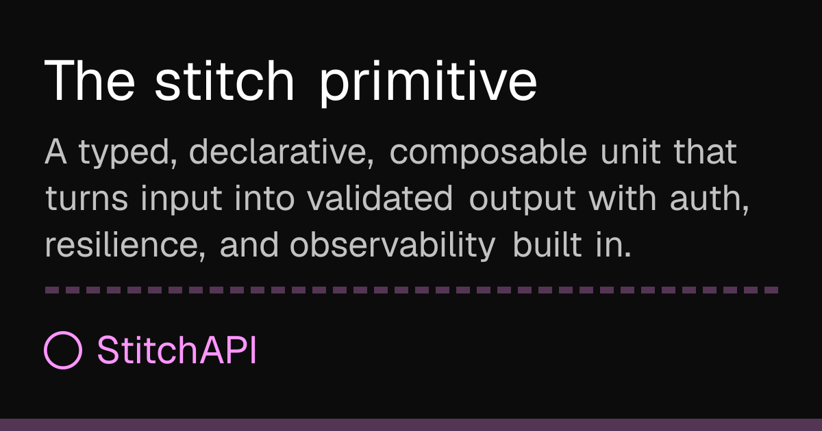 The stitch primitive — StitchAPI